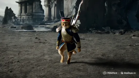 Majestic Feline Soldier in Post-Apocalyptic Panorama – AI Generated Video | Hailuo AI