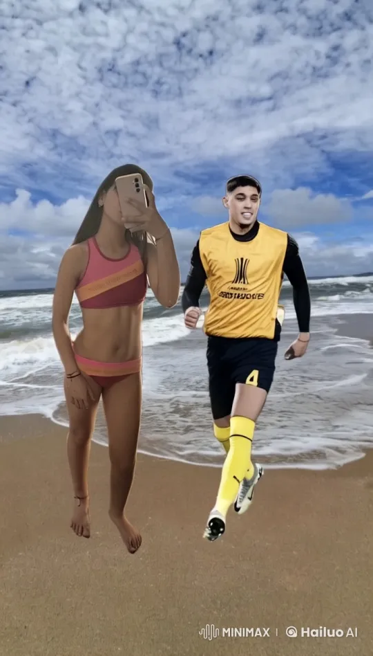 Beach Romance: Girl, Boy, and Gentle Waves – AI Generated Video | Hailuo AI