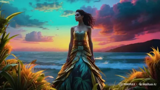 Tropical Beach: Tranquil to Stormy Transition – AI Generated Video | Hailuo AI