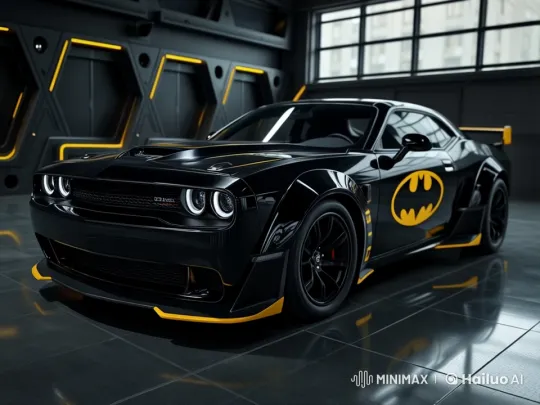 Live2D Showcase of Futuristic Batman-Inspired Dodge Muscle Car – AI Generated Video | Hailuo AI