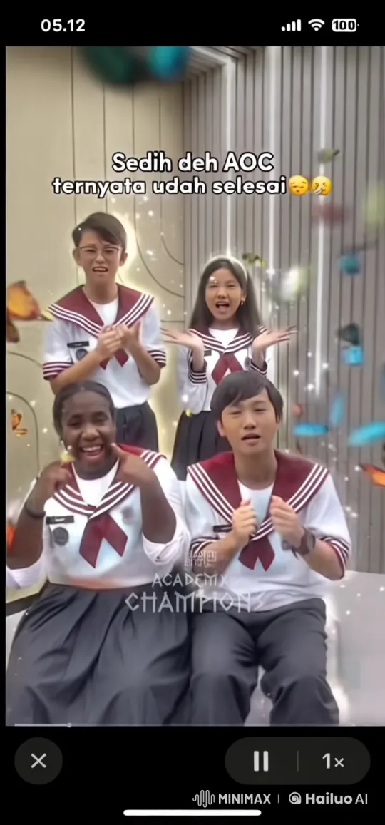 Live2D Animated Students Practicing Kungfu in Colorful Setting – AI Generated Video | Hailuo AI