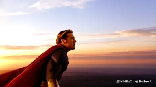 Man of Power Intercepts Plane in Cinematic Flight Scene – AI Generated Video | Hailuo AI