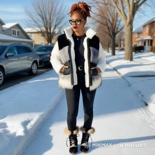 Woman Dances Gracefully in Snowfall on Suburban Street – AI Generated Video | Hailuo AI