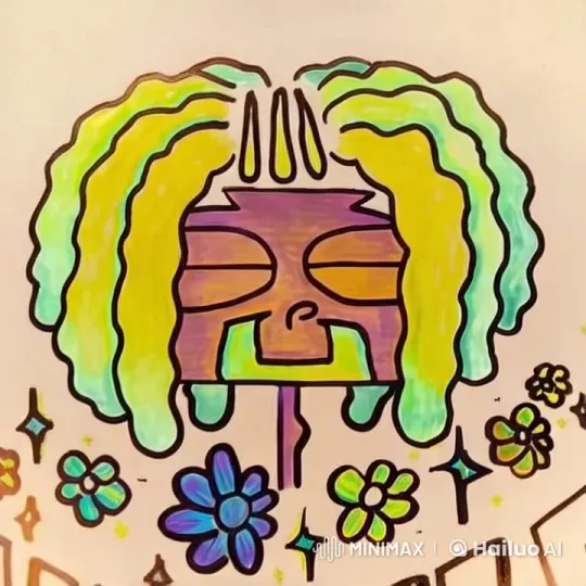 Afro-Futuristic Animated Character Loop in Live2D – AI Generated Video | Hailuo AI