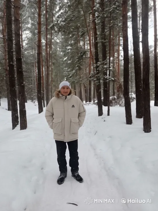 Man Walks Away in Snowy Forest, Waving Farewell – AI Generated Video | Hailuo AI
