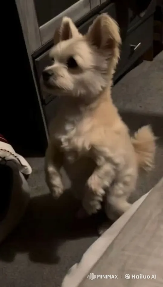 Fluffy Dog Enacts Whimsical Chores in Cozy Home – AI Generated Video | Hailuo AI