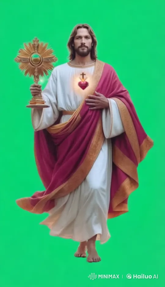 Peaceful Walk of a Robed Man with a Golden Object – AI Generated Video | Hailuo AI