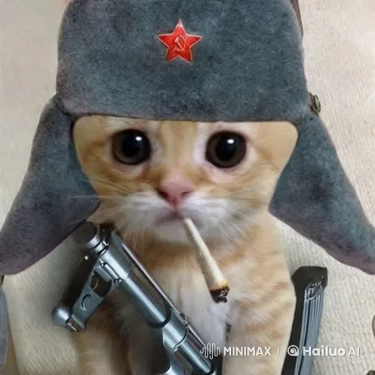 Cat with Soviet Hat Escapes Falling Bomb in Drama – AI Generated Video | Hailuo AI