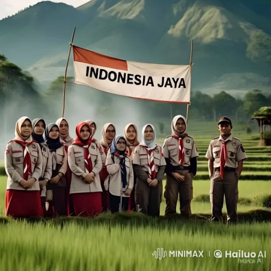 Indonesian Scouts Perform Kungfu in Live2D Animation – AI Generated Video | Hailuo AI