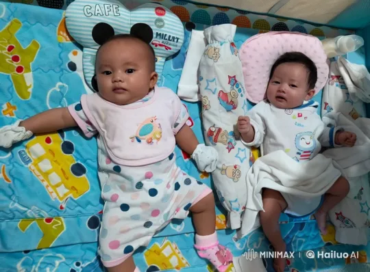Two Babies on Dinosaur Mat Mimic Kung Fu – AI Generated Video | Hailuo AI