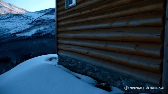 Intimate Winter Evening: Rustic House Interior Illuminated by Firelight – AI Generated Video | Hailuo AI