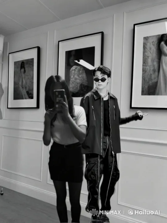 Boy and Girl Embrace in Art Gallery Setting – AI Generated Video | Hailuo AI