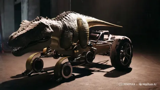 Robotic Dinosaur Car Showcases Futuristic Design – AI Generated Video | Hailuo AI