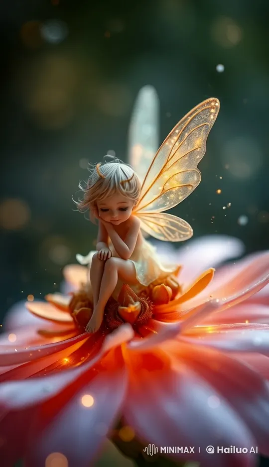 Enchanted Fairy Adorns Flower in Glowing Animation – AI Generated Video | Hailuo AI