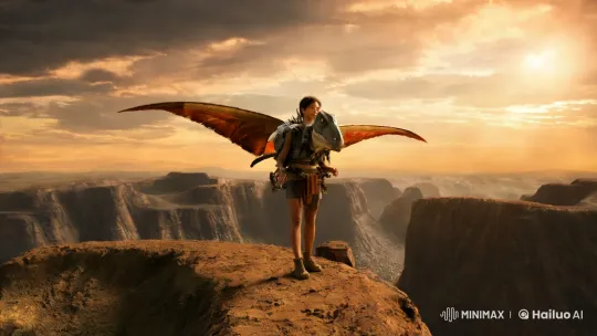 Primitive Times: Human with Pterosaur-Like Jet Pack – AI Generated Video | Hailuo AI