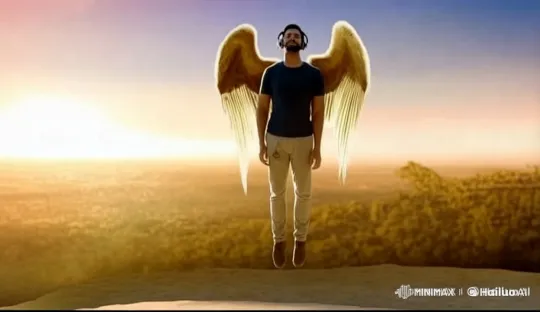 Golden-winged Figure Ascends in Live2D Animation – AI Generated Video | Hailuo AI