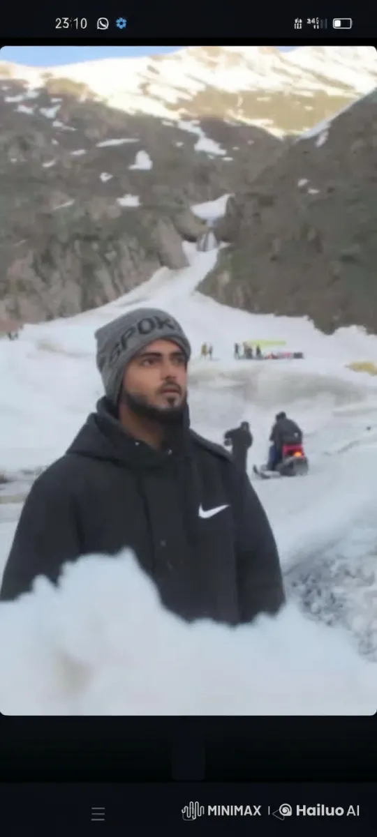 Joyful Person Embraces Snowy Mountain Scenery – AI Generated Video | Hailuo AI