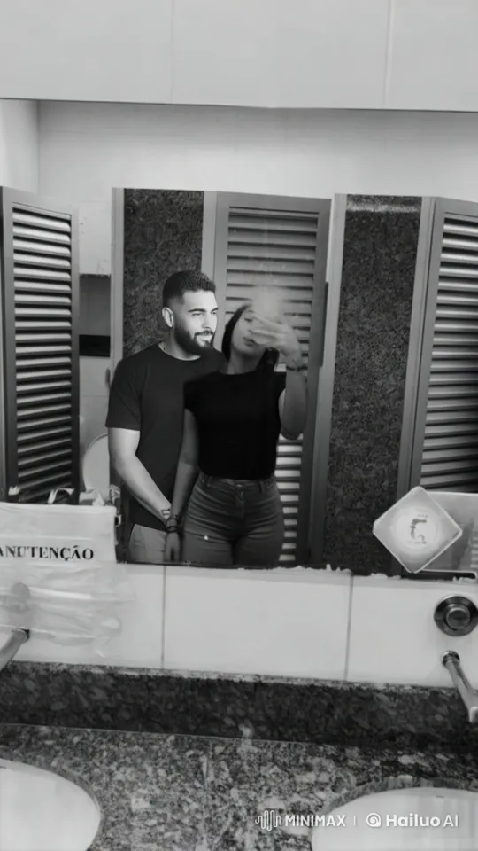 Intimate Couple Captures Moment in Bathroom Selfie – AI Generated Video | Hailuo AI