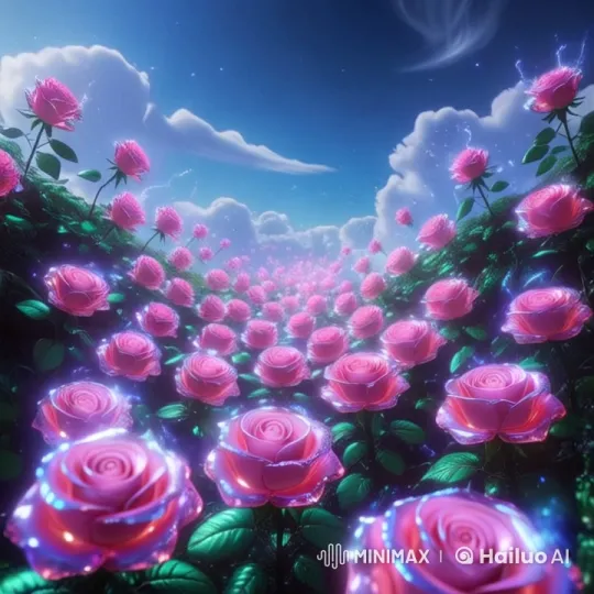 Magical Rose Garden Under a Starry Sky – AI Generated Video | Hailuo AI