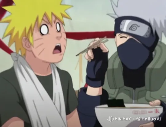 Kakashi's Mask Catches Fire While Feeding Naruto Ramen – AI Generated Video | Hailuo AI