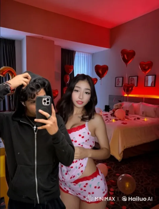 Romantic Bedroom Scene: Couple's Tender Moment Captured – AI Generated Video | Hailuo AI