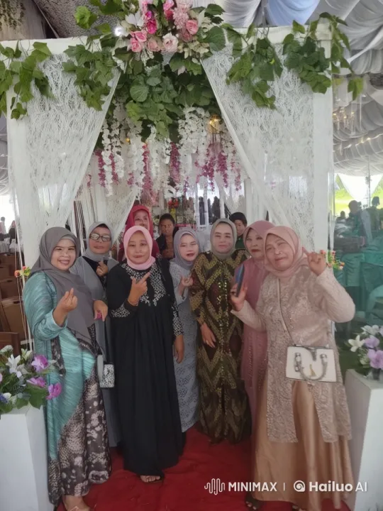 Elegant Women Celebrate Under Decorated Canopy – AI Generated Video | Hailuo AI
