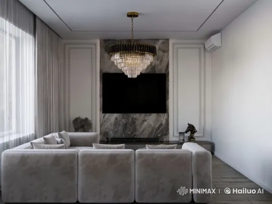 Luxurious Living Room with Elegant Decor and Soft Ambiance – AI Generated Video | Hailuo AI