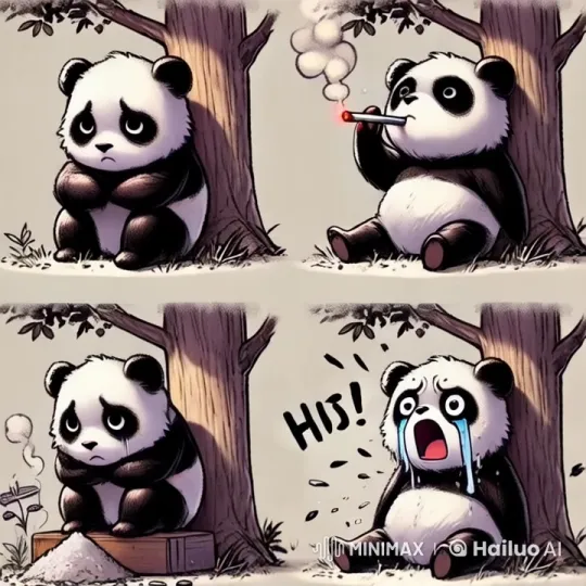 Sad Panda's Joyful Epiphany in Live2D Animation – AI Generated Video | Hailuo AI