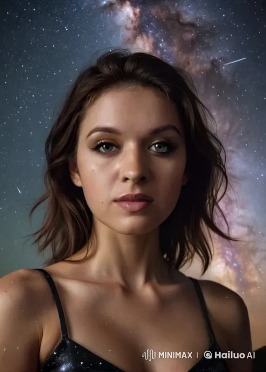 Woman with Wavy Hair in Starry Night Live2D Animation – AI Generated Video | Hailuo AI