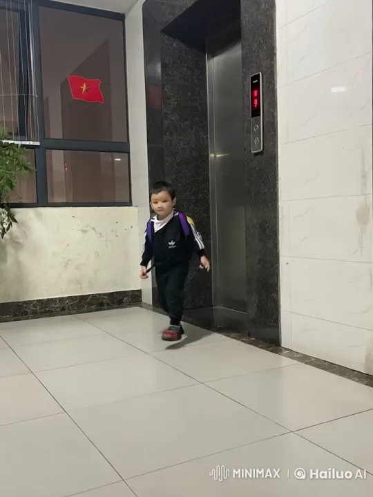 Boy Performs Energetic Kung Fu Routine in Hallway – AI Generated Video | Hailuo AI