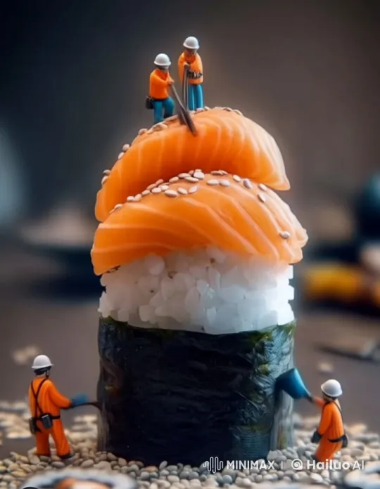 Tiny Workers Craft Sushi Masterpiece in Live2D Animation – AI Generated Video | Hailuo AI