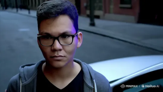 Young Man Detained on Dimly Lit Street by Police – AI Generated Video | Hailuo AI