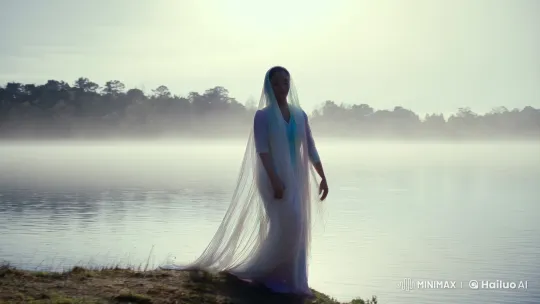 Solitary Figure Embraces Tranquil Misty Lake – AI Generated Video | Hailuo AI