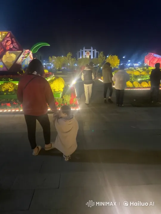 Animated Garden Battle with Mother and Child Stroll – AI Generated Video | Hailuo AI