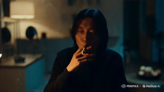 Contemplative Figure in a Minimalist, Smoky Setting – AI Generated Video | Hailuo AI