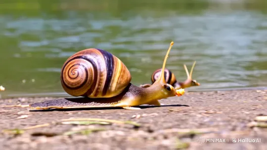 Aesthetic Snail Procession on a Tranquil Journey – AI Generated Video | Hailuo AI