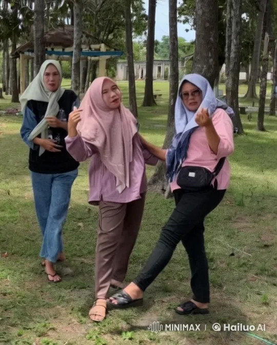 Three Women Engage in Energetic Kungfu Battle in Verdant Forest Park – AI Generated Video | Hailuo AI