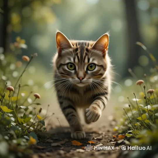 Cat Fleeing from Hunter in Animated Forest Chase – AI Generated Video | Hailuo AI