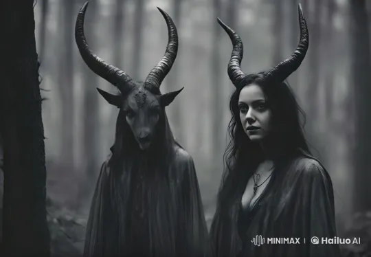 Mystical Figures Walk Through Rain-Lit Forest – AI Generated Video | Hailuo AI