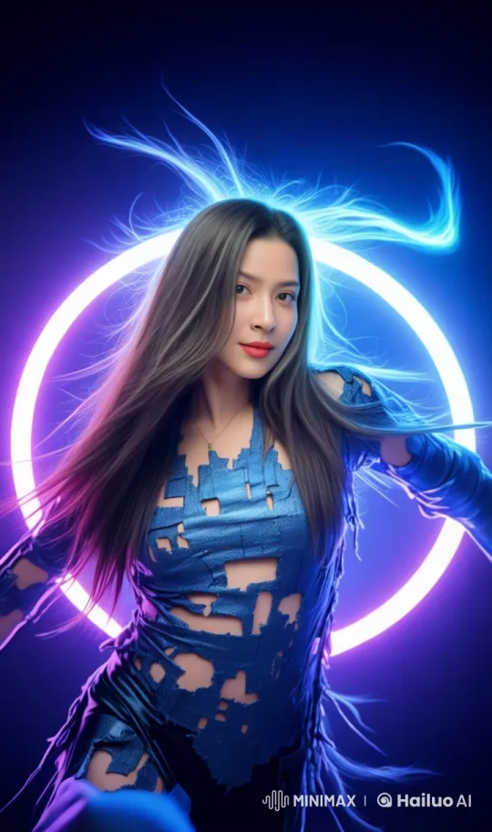 Futuristic Dancer in Neon Sci-Fi Club Setting – AI Generated Video | Hailuo AI