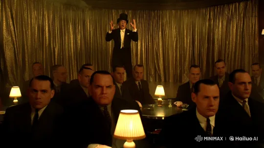 Magician Unmasks as Marilyn Monroe in Mafia Club – AI Generated Video | Hailuo AI