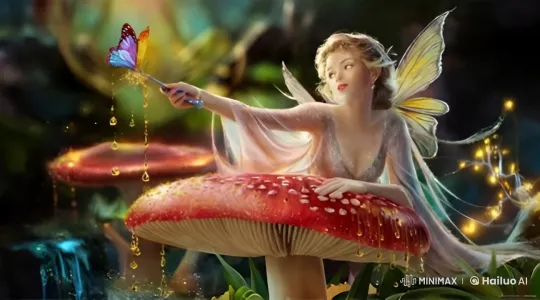 Enchanted Fairy with Glowing Wings and Magical Forest Background – AI Generated Video | Hailuo AI