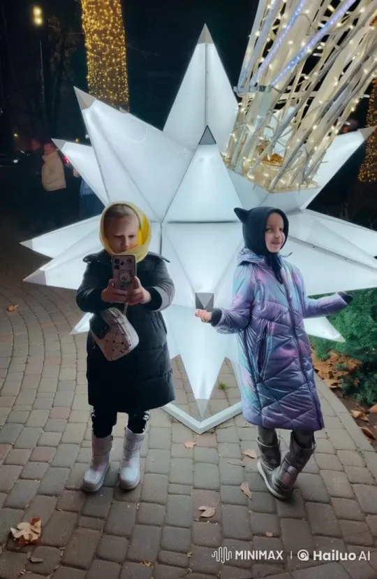 Children Dance and Hug in Festive Starlight – AI Generated Video | Hailuo AI