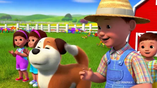 Charming Farmyard Adventure with Children and Bingo the Dog – AI Generated Video | Hailuo AI