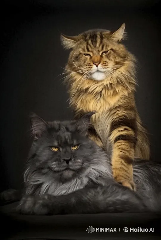 Affectionate Maine Coons in Serene Live2D Animation – AI Generated Video | Hailuo AI