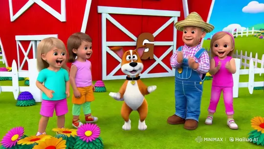 Colorful Farmyard Adventure with Children and Farmer – AI Generated Video | Hailuo AI