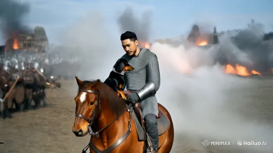 Asian Warrior Rides Through Epic Medieval Battle – AI Generated Video | Hailuo AI