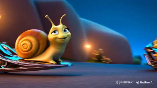 Charming Snail Duo Rides Elegant Motorcycle – AI Generated Video | Hailuo AI