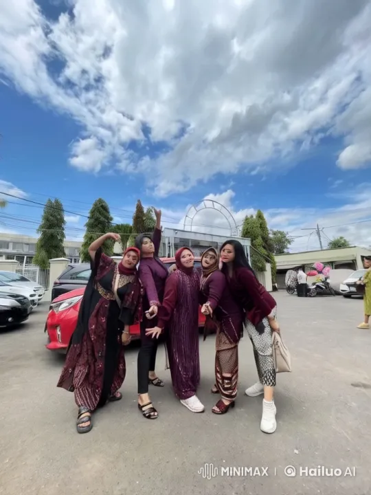 Five Women in Traditional Attire Playfully Fight in Vibrant Setting – AI Generated Video | Hailuo AI