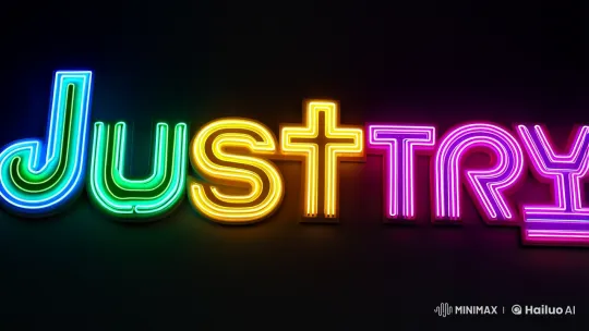 Dynamic Typography: Just Try with Vibrant, Pulsating Letters – AI Generated Video | Hailuo AI